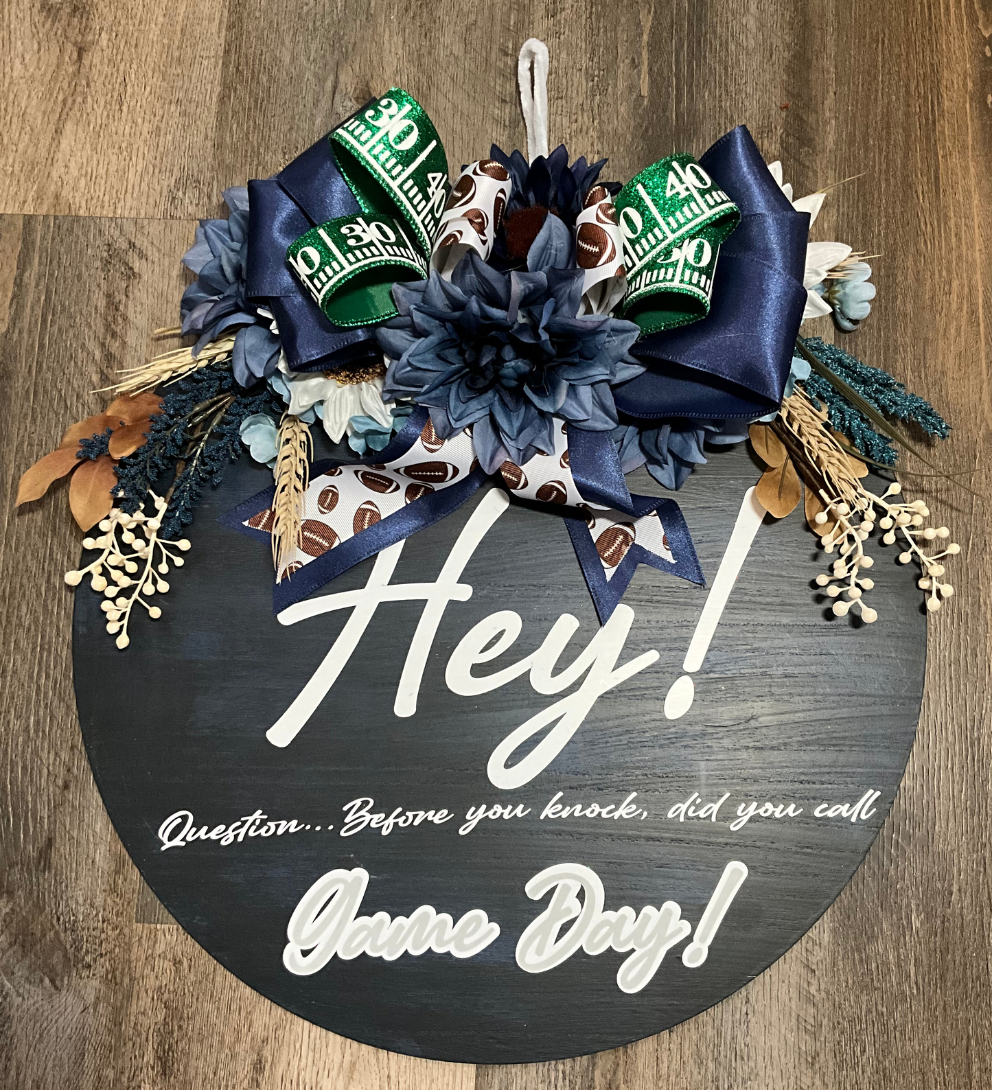 Hey Game Day Door Sign