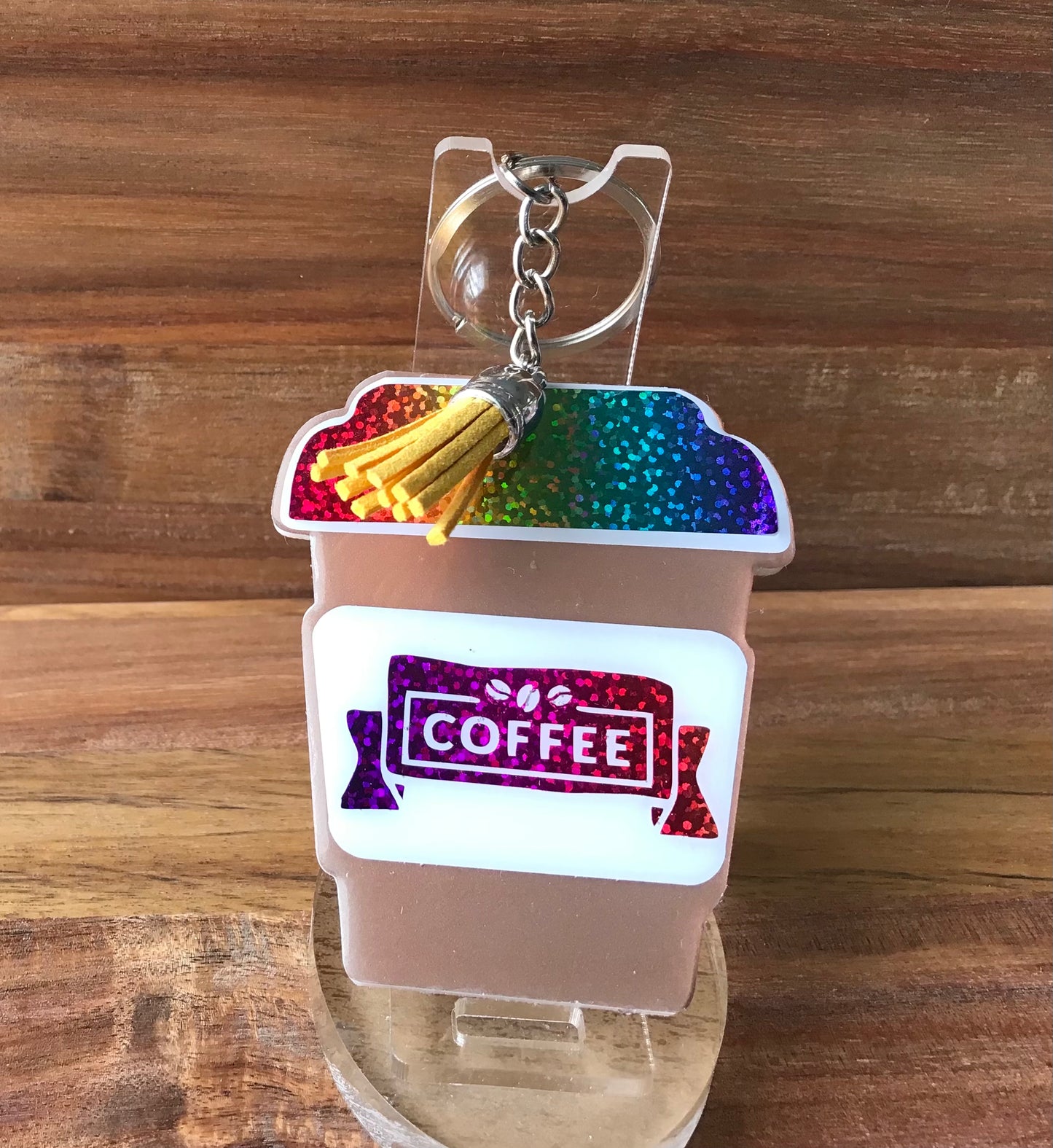 Coffee Cup Acrylic Keychain
