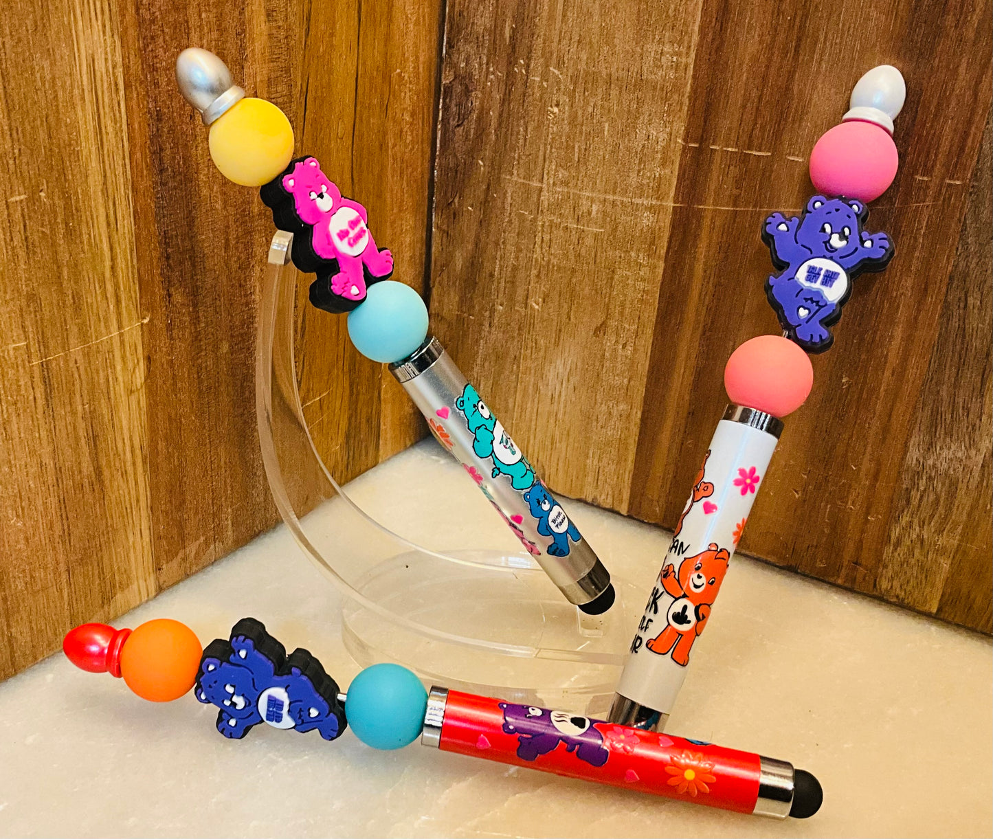 Swear Bear Bubblegum Bead Stylus Pens (Read the description carefully)
