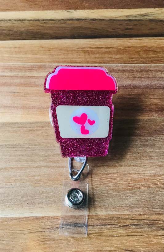 Coffee Cup Badge Reel