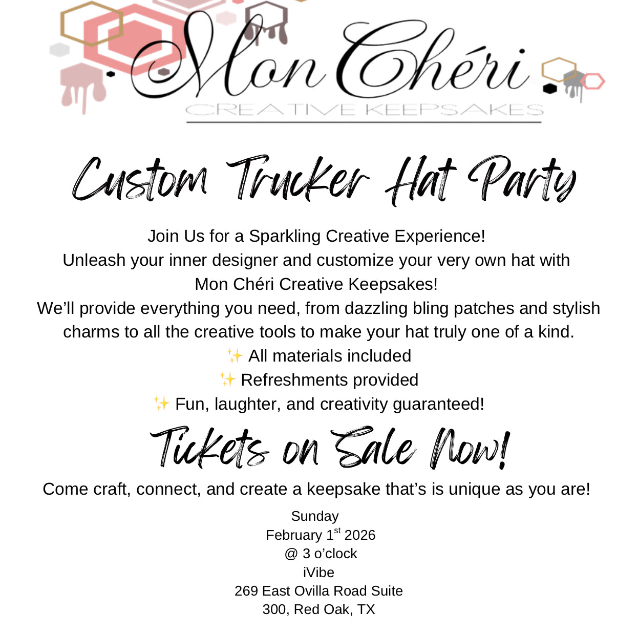 Custom Trucker Hat Bling Party!