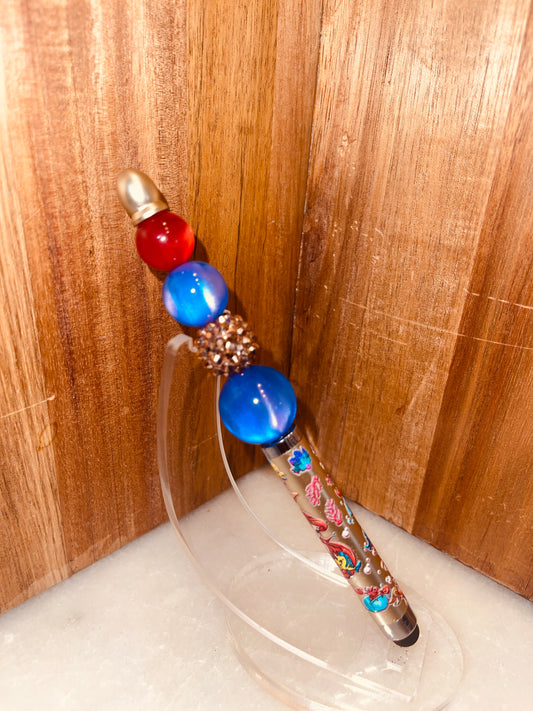 Gold Fish Girl, Bubblegum Bead Stylus Pen
