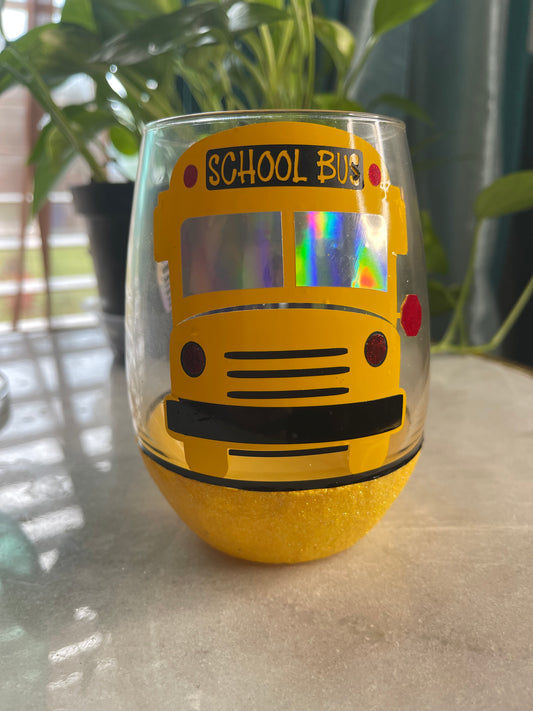 Bus Driver Wineglass and Coaster Set