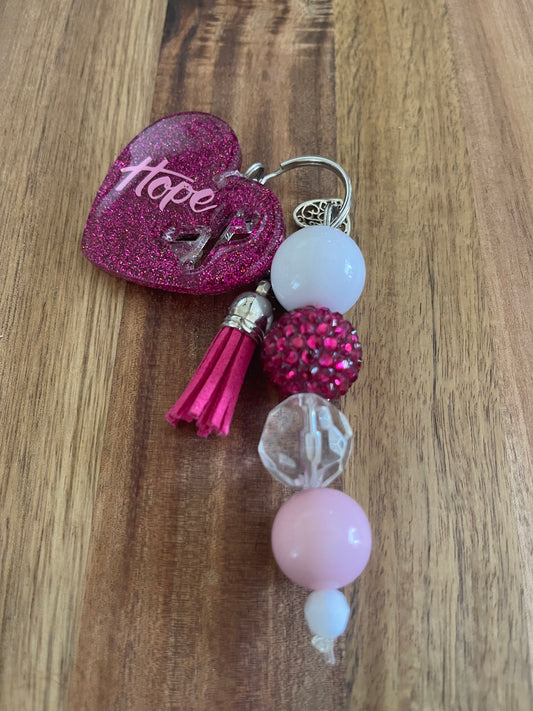 Hope Keychain With Bubblegum Beads
