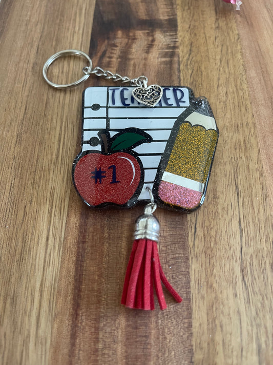 #1 Teacher Keychain