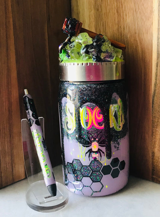 Spooky Glow in the Dark Bee Tumbler & Pen Set