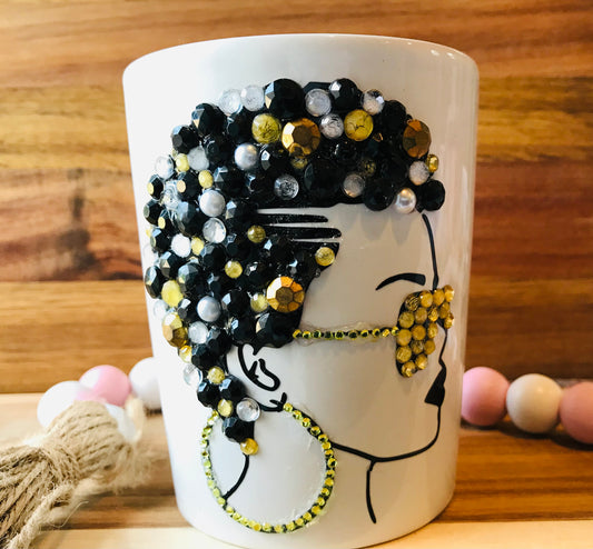 Blinged Out Gold Fly Girl Coffee Mug