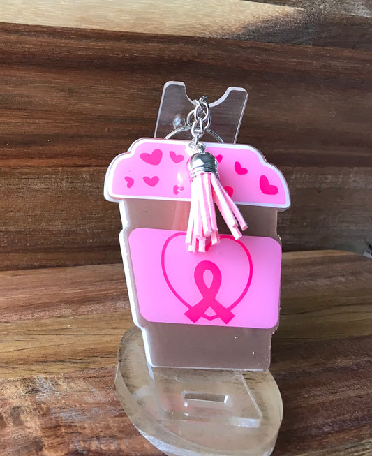 Cancer Breast Cup Acrylic Keychain