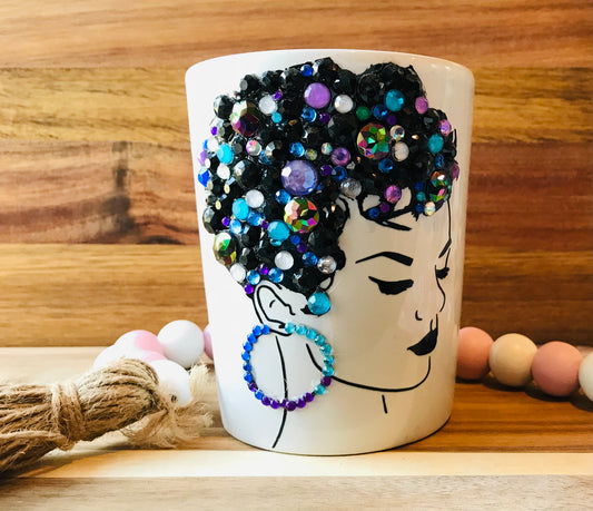 Blinged Out Purple Fly Girl Coffee Mug